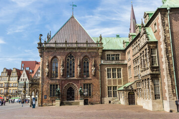 Town hall at the central market square of Bremen, Germany