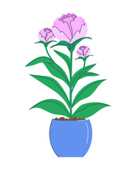 Flower in a pot. Flat vector illustration. Eps10