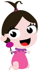 Happy Little Girl cartoon vector
