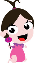 Happy Little Girl cartoon vector