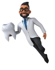 Fun 3D cartoon indian dentist