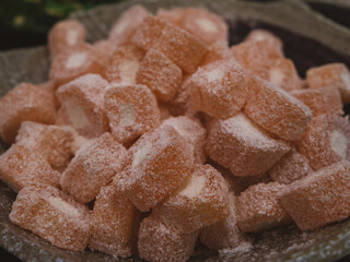 delicious Turkish delights in a market in Turkey