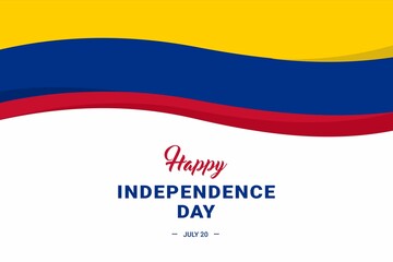 Colombia Independence Day. Vector Illustration. The illustration is suitable for banners, flyers, stickers, cards, etc.