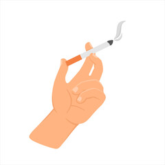 Hand with cigarette vector isolated sign