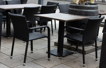 cafe interior. chairs and tables,  modern restaurant