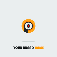 logo icon design letter P color orange grey geometric shape elegant simple luxury eps 10