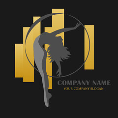 Dance academy logo, female dancer, symbol of female dancers