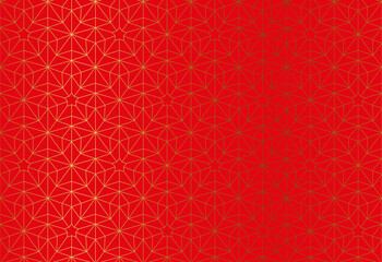 Golden star thin line geometric seamless patern, elegant abstract red star wrapping paper design. Starry shape lace luxury fabric pattern design. Gold Christmas style holiday red triangle background
