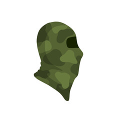 Balaclava for disguise. Protective mask of military and a robber. Soldier Head flat icon