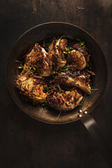 Burnt cabbage and bacon