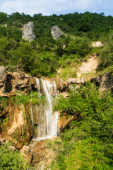 Small waterfall in Arslanbob village in southern Kyrgyzstan