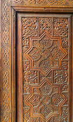 Decorative elements of 12th century Karakhanid mausoleum in Uzgen, Osh region, Kyrgyzstan