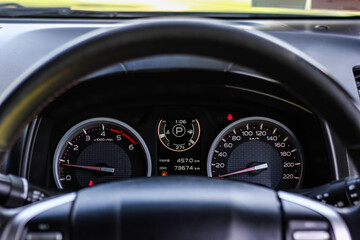 car​ instrument panel, car​ speed motor of​ night, car​ dashboard​ modern​ automobile...