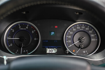 car​ instrument panel, car​ speed motor of​ night, car​ dashboard​ modern​ automobile...