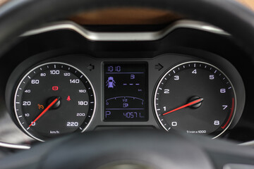 car​ instrument panel, car​ speed motor of​ night, car​ dashboard​ modern​ automobile...