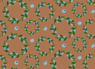 Seamless pattern with blueberries. Texture with berries in flat style.