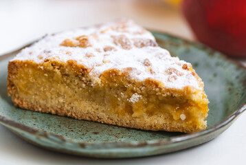 Tasty homemade Organic Apple Pie Dessert on white background