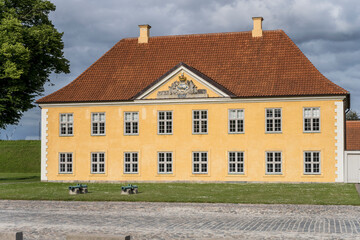 Fototapeta na wymiar monumental historical buildings at Kastellet fortification, Copenhagen