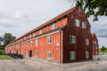 bicycles and historical buildings at Kastellet fortification, Copenhagen