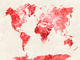 Watercolor world map