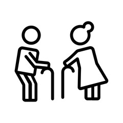 Black line icon for Elderly