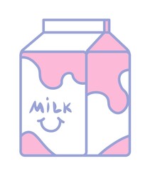 Package of milk, dairy products for babies feeding
