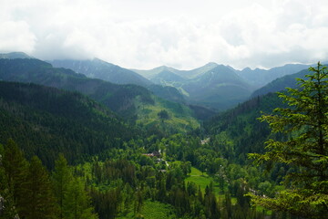 view of the high mountains