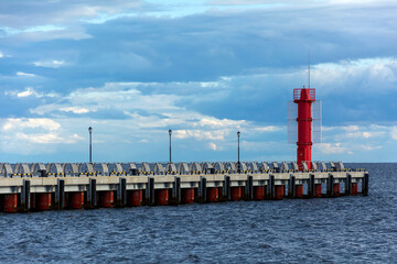 Konevets Island, a new concrete pier in the harbor of the Konevsky Nativity of the Mother of God Monastery