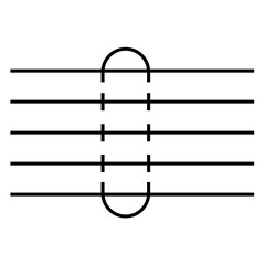 Cable Shielded 5 conductor, electronic symbol