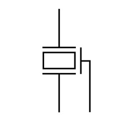 electronic oscillator symbol isolated on white background