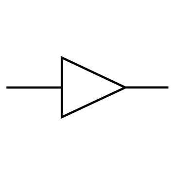 Buffer Logic Gate Symbol Isolated On White Background