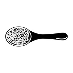 Bath salt icon silhouette. Natural ingredients for home treatments. Logo or emblem