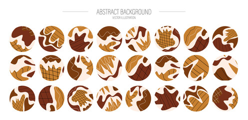 Big set of various vector highlight covers. Abstract backgrounds. Various shapes, lines, spots, dots, doodle objects. Perfect for bloggers. Hand drawn templates. Round icons for social media stories. 