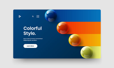 Simple 3D balls company identity illustration. Abstract postcard design vector concept.