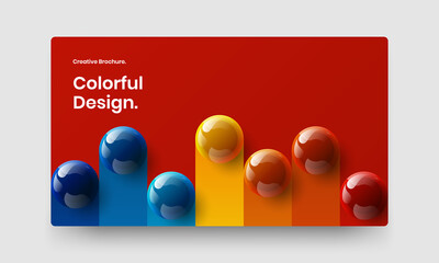 Creative booklet design vector template. Original 3D spheres banner concept.