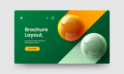 Premium realistic balls corporate cover concept. Original brochure design vector template.