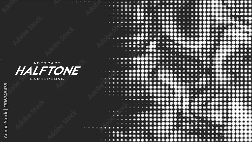 Poster abstract vector torn monochrome halftone background. scrathed dotted texture element.