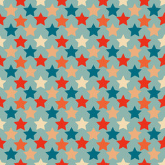 Christmas stars seamless pattern. Vintage retro pattern with stars. Vector illustration 