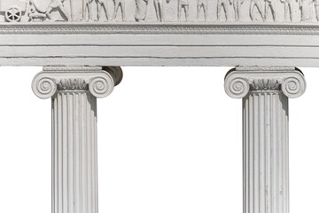 Elements of architectural decorations of buildings, columns and tops, arches and gypsum stucco...