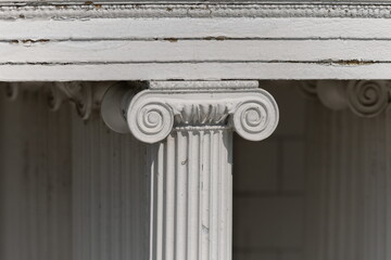 Elements of architectural decorations of buildings, columns and tops, arches and gypsum stucco...