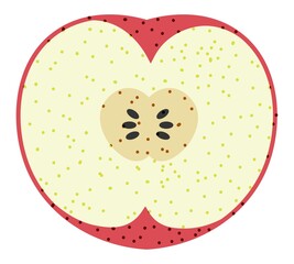 Natural and organic apple, fruits cut in half