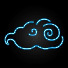 cloud neon sign, modern glowing banner design, colorful modern design trends on black background. Vector illustration.