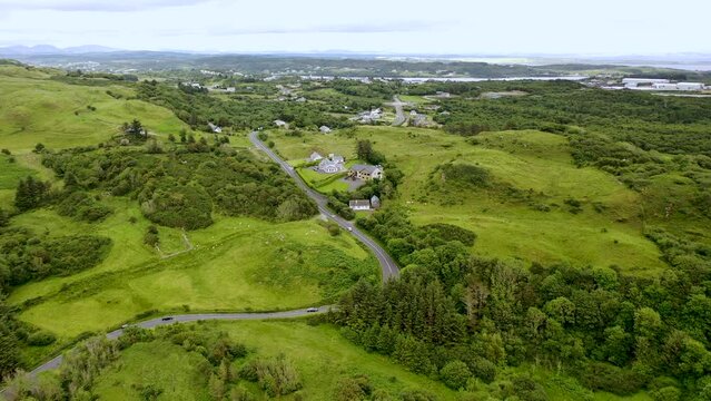 Aerial view of the Fintra road by Killybegs County Donegal, Ireland