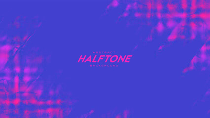 Abstract vector torn monochrome halftone background. Scrathed dotted texture element. Diagonal composition