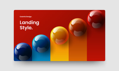 Trendy corporate cover design vector illustration. Colorful realistic spheres leaflet template.