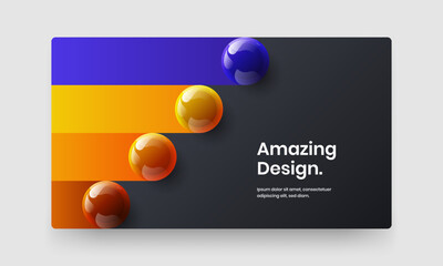 Isolated realistic balls site screen template. Abstract horizontal cover vector design illustration.