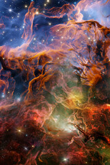 Fototapeta premium Nebula in outer space, planets and galaxy