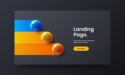 Isolated 3D balls leaflet concept. Minimalistic corporate cover vector design layout.