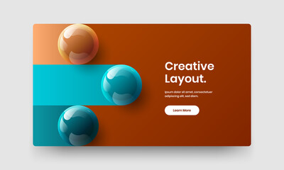 Creative cover vector design template. Colorful 3D balls corporate identity layout.