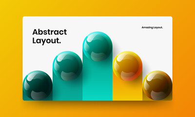 Original realistic balls company identity illustration. Creative horizontal cover design vector layout.